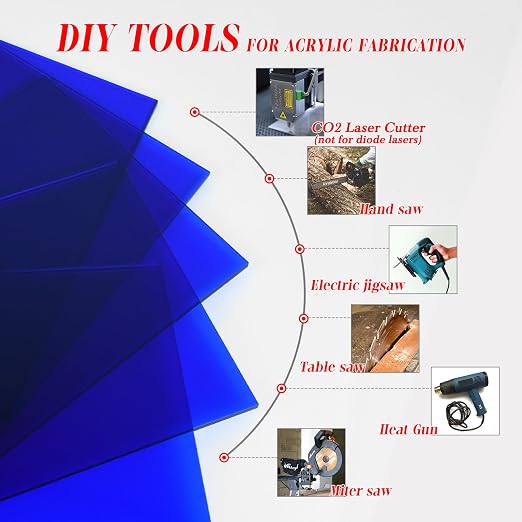 5 Pack Acrylic Sheet Blue Translucent Colored Transparent Sheets Easy to Cut - Image 3