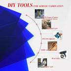 5 Pack Acrylic Sheet Blue Translucent Colored Transparent Sheets Easy to Cut - Image 3
