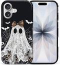 Case for iPhone 17, Scratch Resistant Hybrid Double Layer Hard Shell，Lace Ghost by Toulas