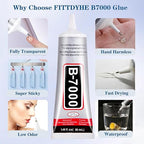 FITTDYHE B7000 Glue Clear with Precision Tip，50Ml B7000 Glue Clear - Image 4