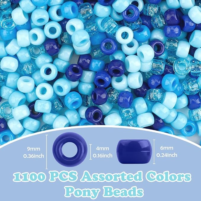 QPIXVB Blue Beads, Small Cute Circle Bead - Image 2