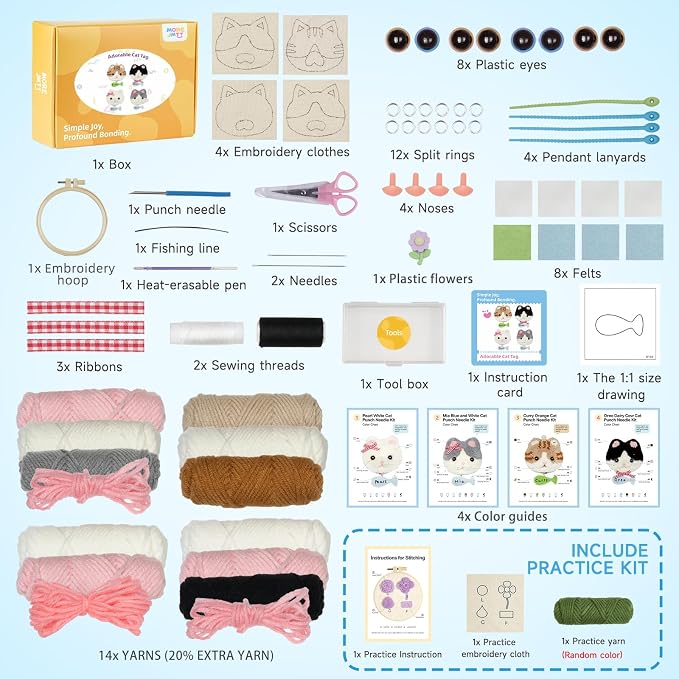 Punch Needle kit Adults for Beginners-4, Embroidery kit for Beginners, Includes - Image 2