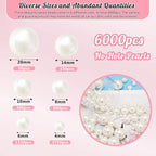 6000PCS Pearls for Crafting, Ivory No Hole Beads for Centerpieces Vases - Image 2