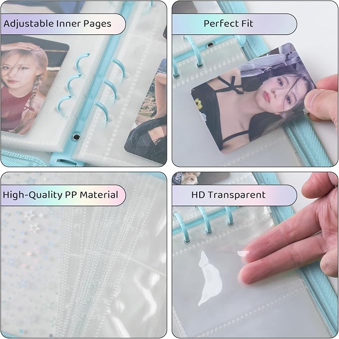 A5 Photocard Binder with 25 Pake 4-Pocket Pages, 6 Ring Photocard Holder - Image 5