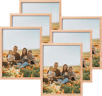 ATOBART 8x10 Set of 6 Oak Wood Picture Frame Solid Wooden Photo Frame Natural by ATOBART
