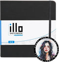 illo Sketchbook 8’’ x 8’’ Square Hardcover Sketch Book, Heavyweight Paper by ILLOSKETCHBOOKFAIRSQUARE