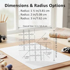 Curved Corner Cutter Quilting Ruler, Acrylic Patchwork Quilting Templates Tools - Image 2