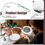 10X Magnifying Glass with Light and Stand, 5 Color Modes Stepless Dimmable LED - Image 4