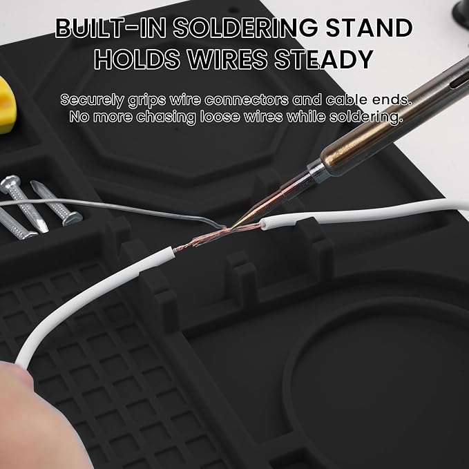 Silicone Soldering Mat with Soldering Stand, Heat Resistant 932°F, Large 20x14 - Image 2