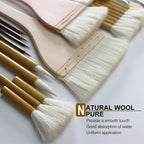 GACDR Pottery Brushes for Glazing, Wool Bamboon Hake for Pottery, Watercolor - Image 3