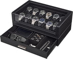 ProCase Watch Box for Men, 12 Slots Watch Display Holder by ProCase