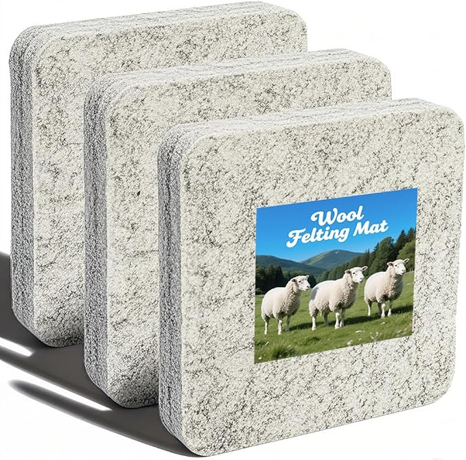 Nicunom 3 Pack Needle Felting Mat, Natural Wool Needle Felting Pad, Thick and by Nicunom