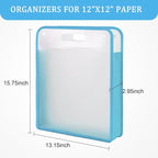 Caydo Scrapbook Paper Storage, 3 Pack Blue Expanding Paper Folio | Clear - Image 2