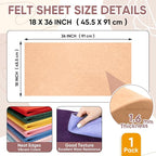 Soft Felt Fabric Sheet 18" x 36", 1.6mm Acrylic Craft Felt, Peach | Soft Thick - Image 3