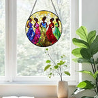Greatingreat Stained Glass Window Hanging, Home Room Decor 7.8 Inch African - Image 5