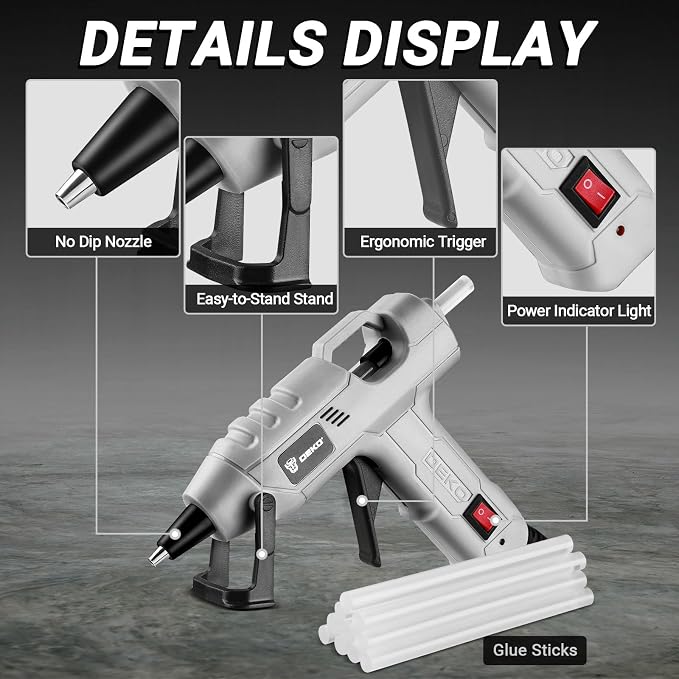 Mini Hot Glue Gun Kit：DEKOPRO 20Watt High Temp Glue Guns Tool - Image 3