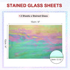 PATIKIL 4 x 6 Inch Transparent Stained Glass Sheets, 2 Sheets Mosaic Glass - Image 2