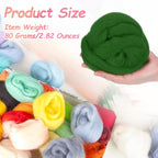 PATIKIL Wool Roving Yarn, 80G/2.82OZ Soft Felting Wool Pure Chunky Roving Yarn - Image 2