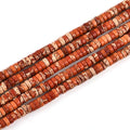 190pcs 4x2mm Orange Natural Sea Sediment Imperial Jasper Heishi Disc Rondelle by LIFAVOVY