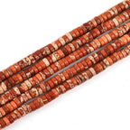 190pcs 4x2mm Orange Natural Sea Sediment Imperial Jasper Heishi Disc Rondelle by LIFAVOVY