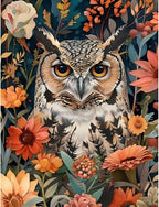 Owl Stamped Cross Stitch Kits for Adults Beginner, Flowers Counted Cross Stitch by Unknown