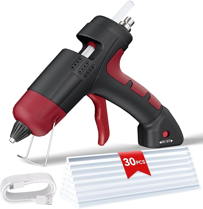 20W Cordless Hot Glue Gun, Fast Preheating Hot Glue Gun and 30pcs Sticks Set by HHieratic