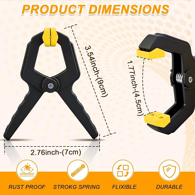 20 Pack Spring Clamps, Heavy Duty Plastic Woodworking Clamps & Multi-Use - Image 2