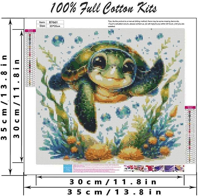 Sea Turtle Cross Stitch Kits for Adults Beginner, Counted Cross Stitch Kits - Image 2