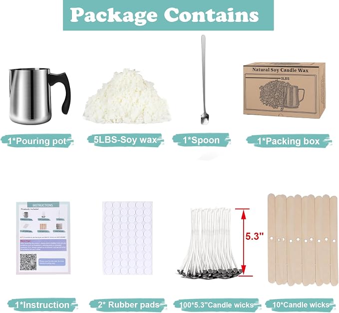 Soy Wax Candle Making Kit Supplies, Natural Candle Wax - Image 7