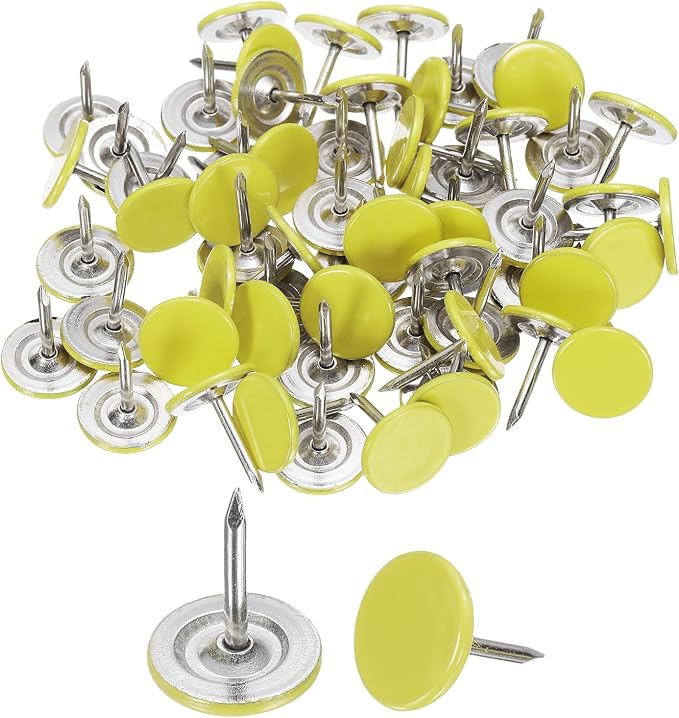 uxcell 150Pcs Upholstery Tacks, 11mmx13mm Flat Head Thumb Tack Decorative by uxcell