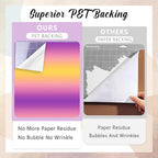 Dark Gradient Permanent Adhesive Vinyl 15 Sheets 12'' x 10'' | Ombre Rainbow - Image 4