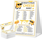 What's Your Cheese Name Game Cards, Birthday Game Supplies, 1 Cheese Name Game by QZCYU
