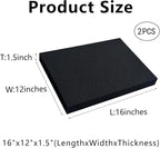 2 PCS 16" x 12" x 1.5" Polyurethane Foam Sheets Black Cushion Foam Panels | - Image 2