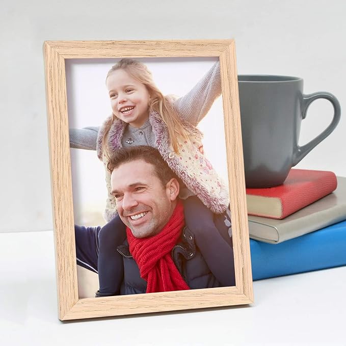 ATOBART 4x6 Picture Frame, OAK Wood Photo Frame - Image 6