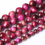 Natural Rose Red Tiger Eye Beads - Image 2