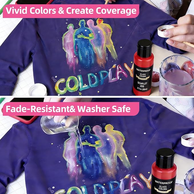 Colorful Fabric Paint Set for Clothes, - Image 4