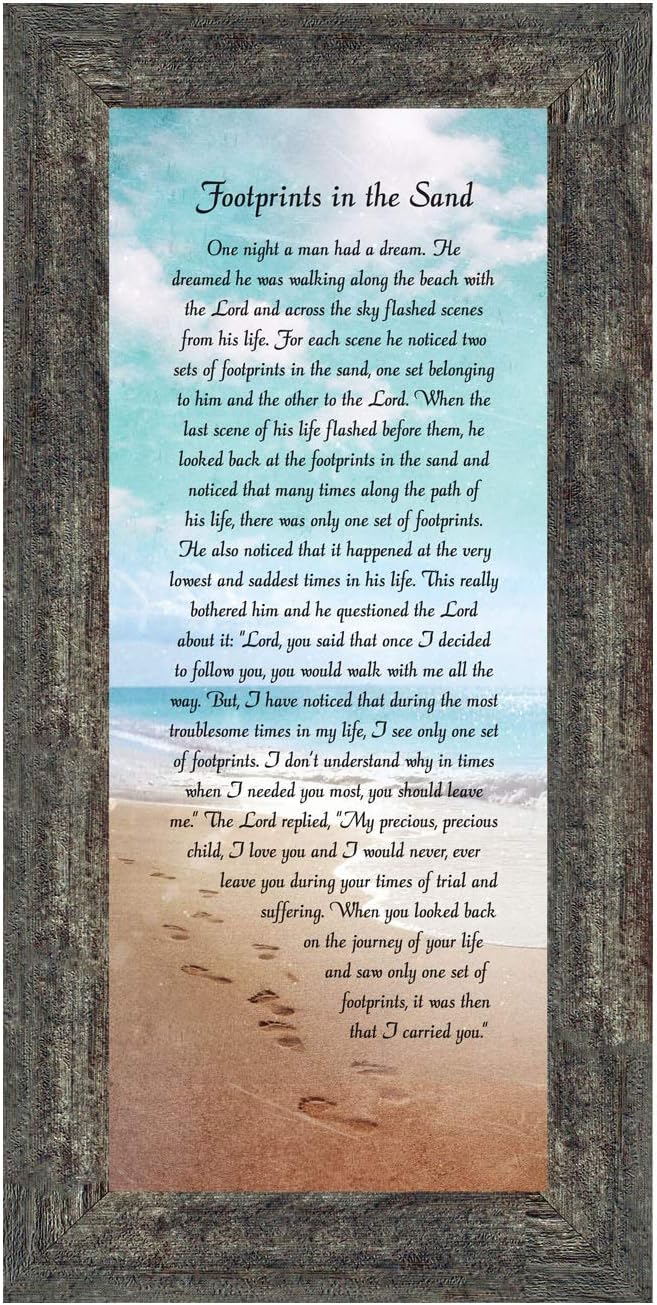 Footprints in the Sand Inspirational Wall Art, Beach Decor, Christian Gifts - Image 2