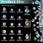 636Pcs Glass Beads for Jewelry Making, AB Color - Image 5