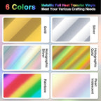 TORC Metallic HTV Heat Transfer Vinyl Roll 12" x10ft Silver Iron on Vinyl - Image 4