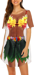 Ekouaer Women's Bikini Shirt Cover Up Short Sleeve Cute Bikini Print Cover-Up by EKOUAER