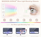 Madison Avenue TR90 Blue Light Blocking Glasses Anti Eyestrain UV Glare Blue - Image 4