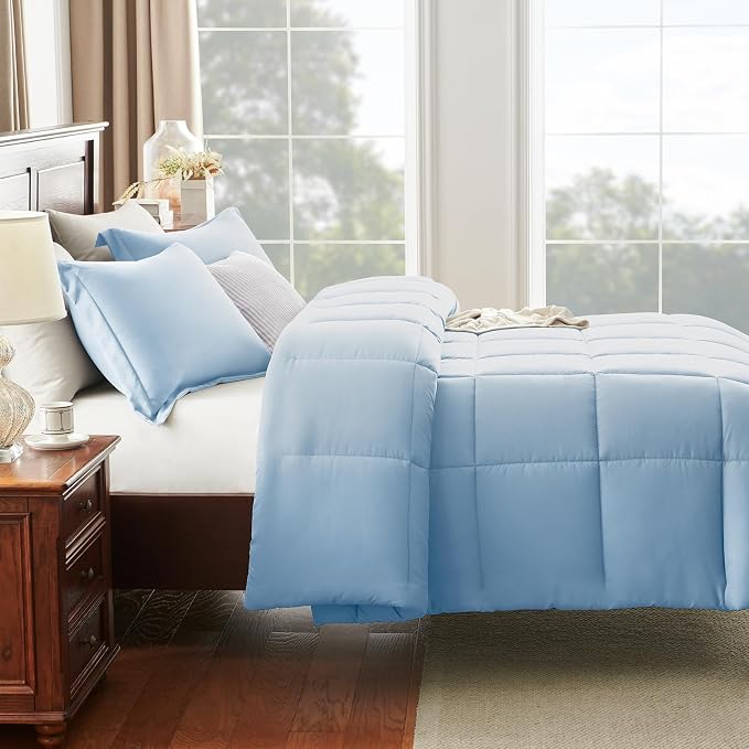 CozyLux Twin/Twin XL Comforter Set Baby Blue - Image 7