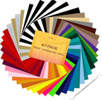 HTVRONT HTV Heat Transfer Vinyl 47 Pack 12" x 10" Iron on Vinyl by HTVRONT