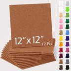 12" x 12" Felt Sheets for Crafts, 2mm Stiff Felt Fabric, Chocolate | 2mm Thick by AblemeDeco