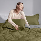 Basic Beyond California King Comforter Set, Olive Green/Charcoal Comforter Set - Image 7