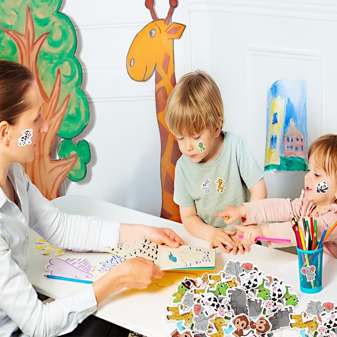 300Pcs Animals Foam Stickers, Self-Adhesive Cartoon Forest Animals Foam Reward - Image 2
