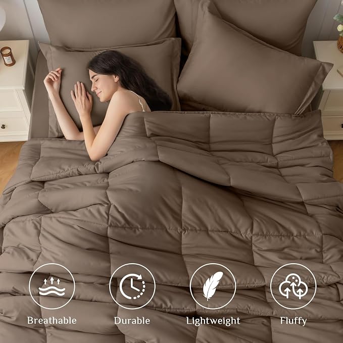 JOLLYVOGUE Full Comforter Set, Ultra-Soft Bed in a Bag Full Size 7 Pieces - Image 2