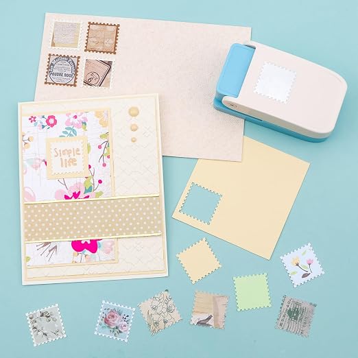 BAOFALI 2Pcs/Set Stamp Puncher 1 Inch Square Hole Punch & 1 Inch Square Postage - Image 2