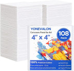 Mini Canvas for Painting 4x4 inch, 108 Pack Bulk Small Painting Canvases for by YONEVALON