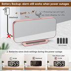 Peakeep Slim Digital Mirror Aesthetic Alarm Clock - Image 5